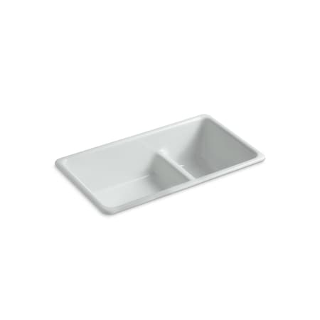 Kohler Kitchen Sink, Drop In, Undermount Mount, 0 Hole, Ice Gray K-6625-95